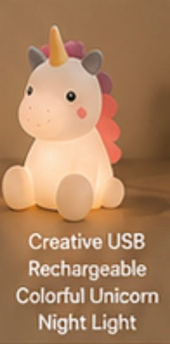 Creative USB Rechargeable Colorful Unicorn Night Light