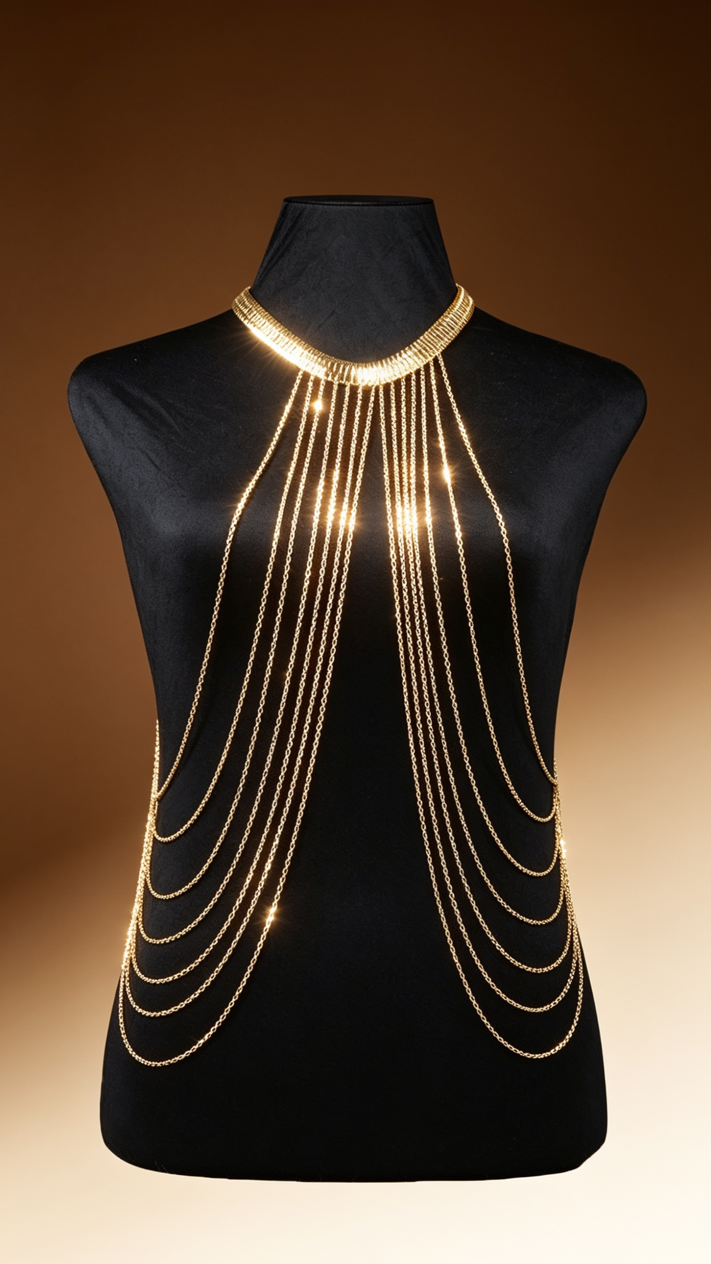 Metallic Serpent Chain Body Chain with Tassels